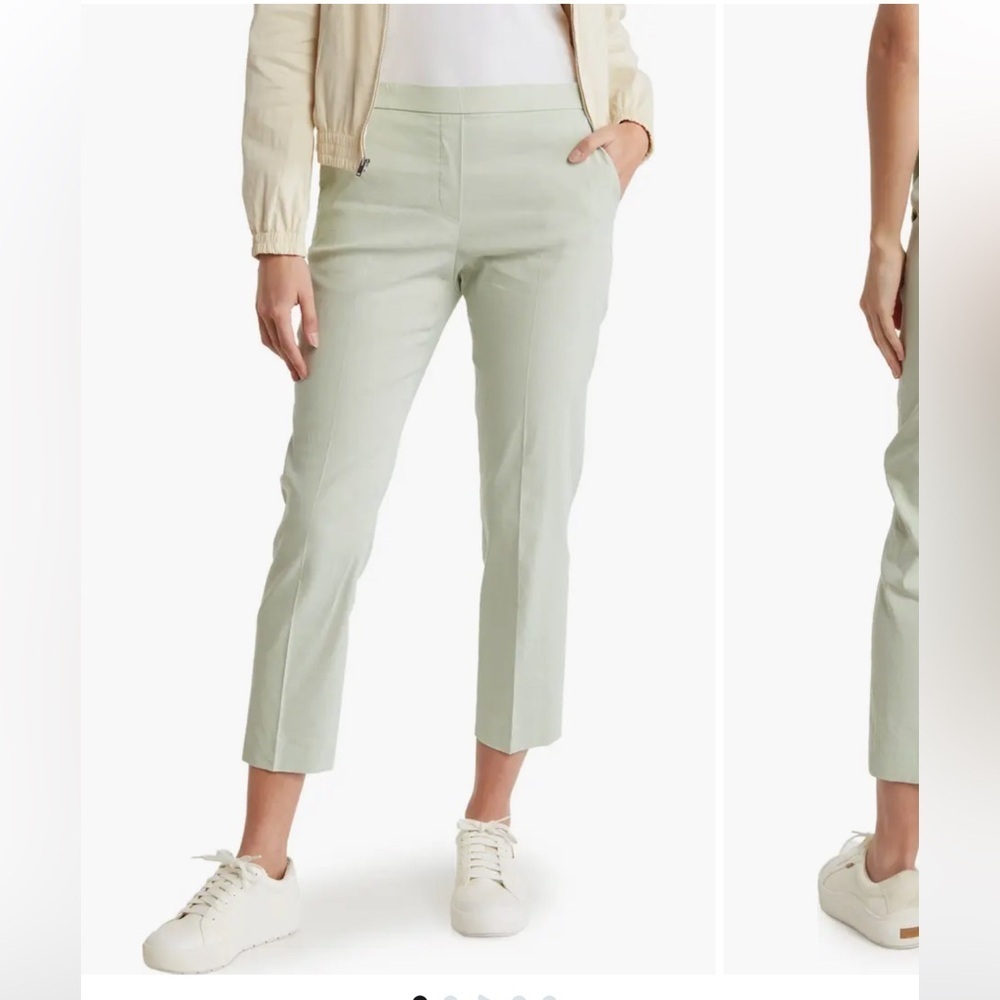 Theory sage Pants women pull on 2 straight linen blend casual office event